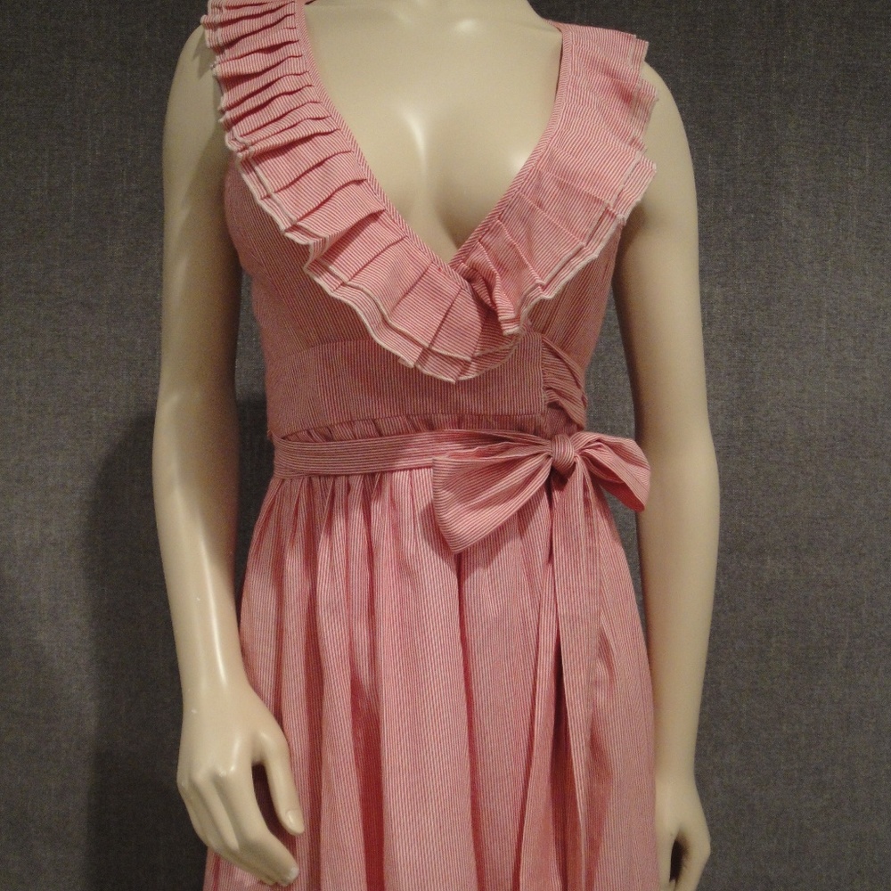 Red and White pinstripe sundress size small